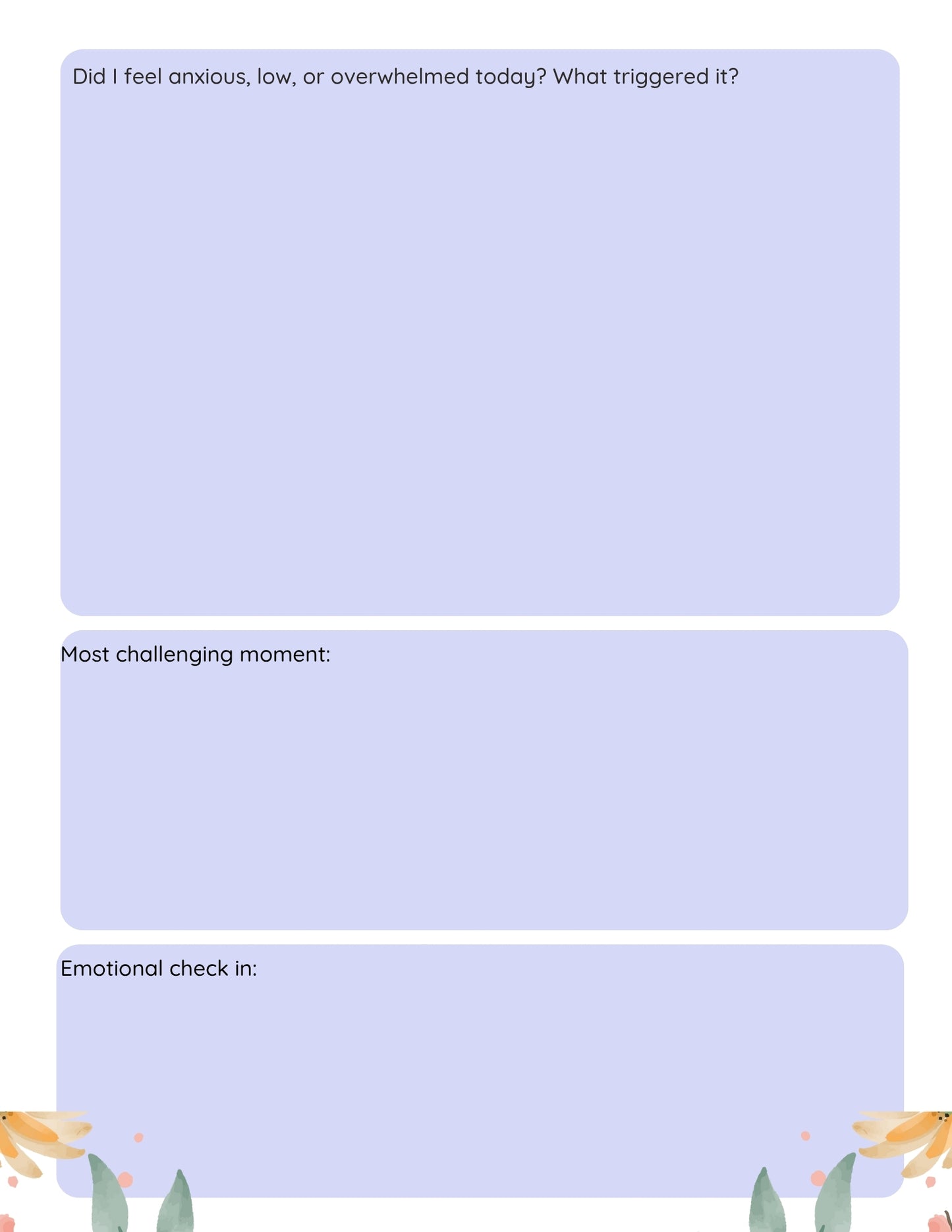 Guided journal prompts for emotional healing and postpartum self-discovery