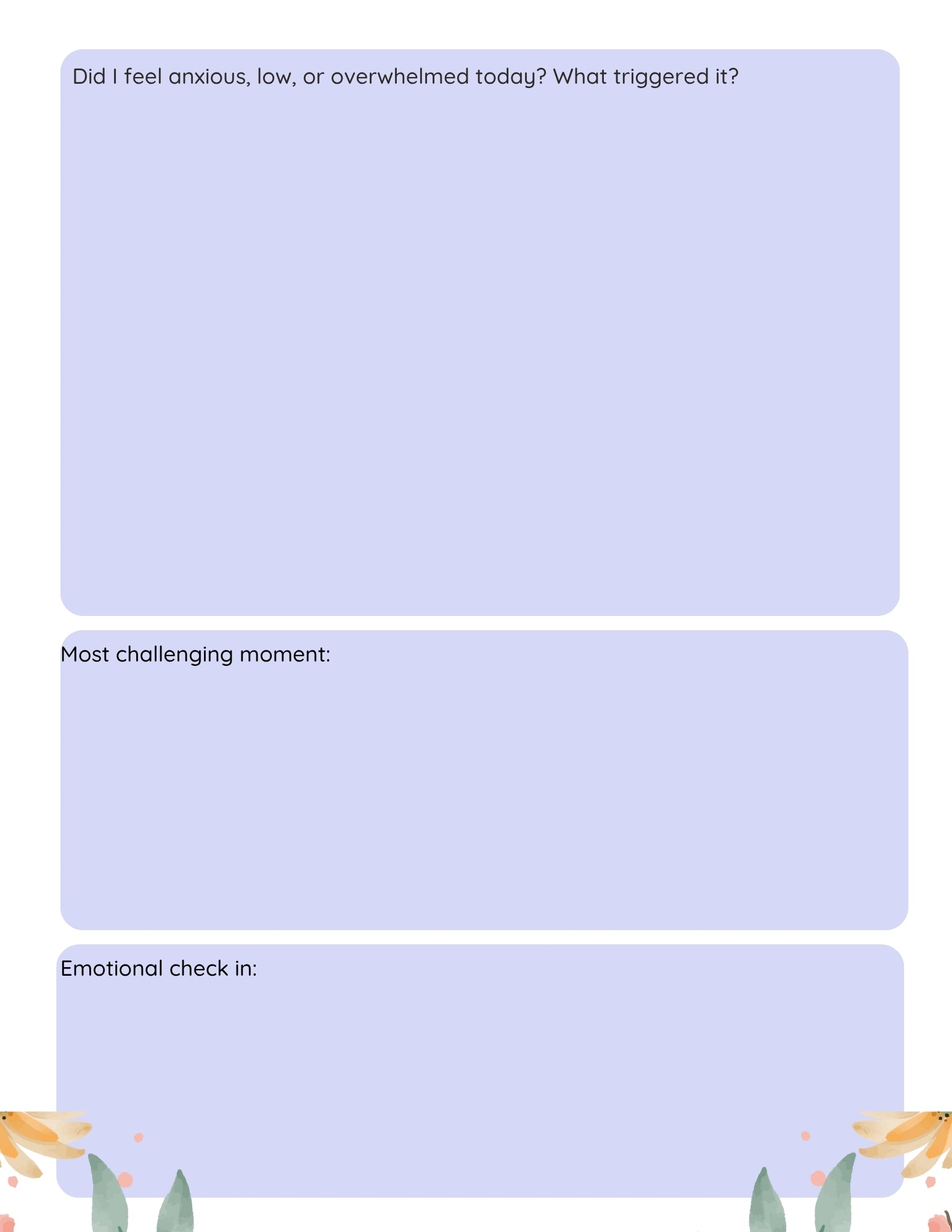 Guided journal prompts for emotional healing and postpartum self-discovery